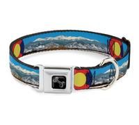 Dog Collar Bone Colorado Mount Evans Vivid Landscape/Colorado Flag Icon Large 15