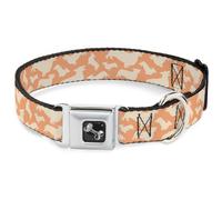 Dog Collar Bone Corgi Silhouette Poses Golden Tan WIDE-Small 13-17"