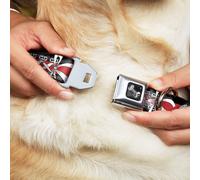 Dog Collar Bone Corset Lace Up w/Bow Black/Red WIDE-Large 20-31"