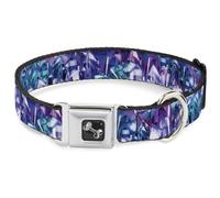 Dog Collar Bone Crystals2 Blues/Purples Large 15-24"