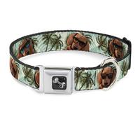 Dog Collar Bone Dachshund in Shades w/Palm Trees WIDE-Medium 16-23"