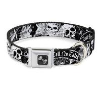 Dog Collar Bone Dead Men Tell No Tales Black/White Small 9.5-13"
