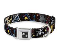 Dog Collar Bone Dead Men Tell No Tales Black WIDE-Large 20-31"