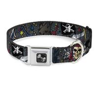 Dog Collar Bone Dead Men Tell No Tales Gray Large 15-24"