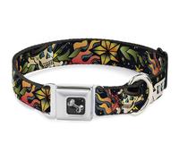 Dog Collar Bone Death or Glory Black WIDE-Large 20-31"