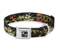 Dog Collar Bone Death or Glory CLOSE-UP Black WIDE-Small 13-17"