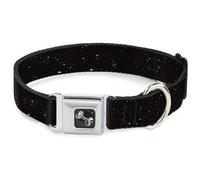 Dog Collar Bone Deep Space2 Black/White WIDE-Small 13-17"