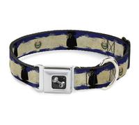 Dog Collar Bone El Salvador Flag Distressed Painting WIDE-Medium 16-23"