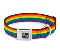 Dog Collar Bone Flag Pride Rainbow Large 15-24"