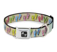 Dog Collar Bone Flip Flops7 LIFE'S A BEACH Tan/Aqua/White Large 15-24"