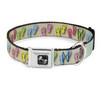 Dog Collar Bone Flip Flops7 LIFE'S A BEACH Tan/Aqua/White WIDE-Large 20-31"