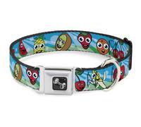 Dog Collar Bone Fruit Cartoon2 WIDE-Small 13-17"
