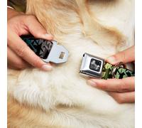 Dog Collar Bone Geometric Transition Blues/Reds/Orange/Yellows Medium 11-16.5"