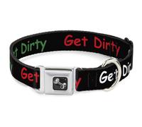 Dog Collar Bone GET DIRTY Black/White/Blue/Green/Red Small 9.5-13"
