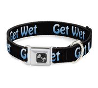 Dog Collar Bone GET WET Black/Baby Blue WIDE-Large 20-31"