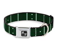 Dog Collar Bone Guitar Neck Black/White/Lime Green Small 9.5-13"