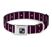 Dog Collar Bone Guitar Neck Black/White/Pink Large 15-24"