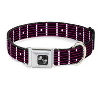 Dog Collar Bone Guitar Neck Black/White/Pink WIDE-Medium 16-23"