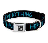 Dog Collar Bone HIPSTERS RUIN EVERYTHING Black/Blue Large 15-24"
