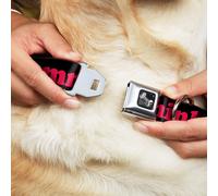 Dog Collar Bone HMMM, I DON'T THINK SO Black/Pink WIDE-Large 20-31"