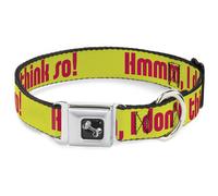 Dog Collar Bone HMMM, I DON'T THINK SO Yellow/Pink Small 9.5-13"
