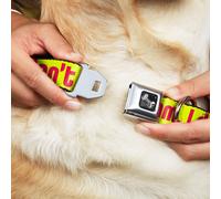 Dog Collar Bone HMMM, I DON'T THINK SO Yellow/Pink WIDE-Small 13-17"