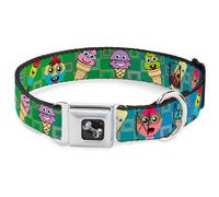 Dog Collar Bone Ice Cream Cone & Popsicle Expressions/Squares Multi Color WIDE-L