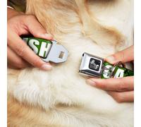 Dog Collar Bone IRISH YOGA Poses/Clovers Greens/Black/White Medium 11-16.5"