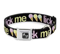 Dog Collar Bone LICK ME Ice Cream Cones WIDE-Large 20-31"