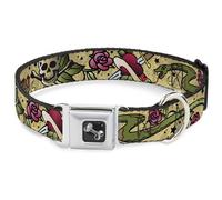 Dog Collar Bone Live Hard Die Young Tan WIDE-Large 20-31"