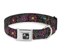 Dog Collar Bone Love Kills CLOSE-UP Gray WIDE-Large 20-31"