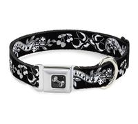 Dog Collar Bone Lucky Black/White Large 15-24"