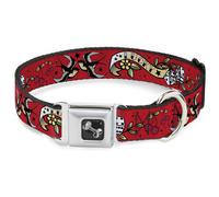 Dog Collar Bone Lucky Red Large 15-24"