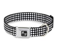 Dog Collar Bone Mini Polka Dots Black/White Medium 11-16.5"