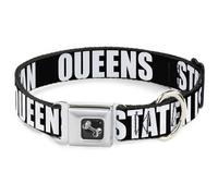 Dog Collar Bone New York's Five Burroughs Bold Black/White WIDE-Medium 16-23"