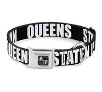 Dog Collar Bone New York's Five Burroughs Bold Black/White WIDE-Small 13-17"