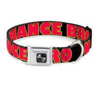 Dog Collar Bone NO CHANCE BRO Black/Yellow/Red Medium 11-16.5"