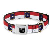 Dog Collar Bone North Carolina Flag Continuous Repeat Medium 11-16.5"
