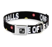 Dog Collar Bone ONE OF US HAS NO BALLS/Balls Black/Multi Color/White Medium 11-1