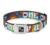 Dog Collar Bone ONE OF US LIKES GRASS/Tie Dye Multi Color/White Small 9.5-13"