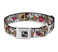 Dog Collar Bone Only God Can Judge Me CLOSE-UP White Medium 11-16.5"