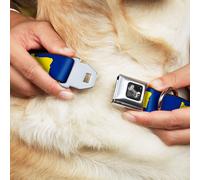 Dog Collar Bone Oregon State Silhouette Blue/Yellow WIDE-Small 13-17"