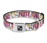 Dog Collar Bone PARTY TIME w/Drinks Large 15-24"