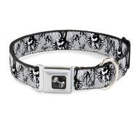 Dog Collar Bone Peace w/Wings Gray Medium 11-16.5"