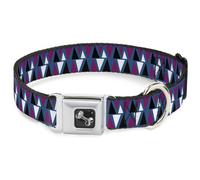 Dog Collar Bone Peaks Turquoise/Fuchsia/Black/White WIDE-Large 20-31"