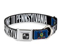 Dog Collar Bone Pennsylvania Flag Silhouette WELCOME TO PENNSYLVANIA Small 9.5-1