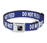Dog Collar Bone Pet Quote DO NOT FEED Navy/White Large 15-24"