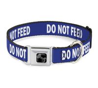 Dog Collar Bone Pet Quote DO NOT FEED Navy/White Medium 11-16.5"