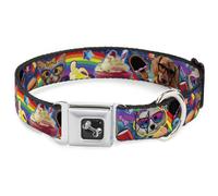 Dog Collar Bone Pets & Snacks Rainbow Collage Large 15-24"