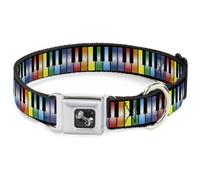 Dog Collar Bone Piano Keys Rainbow WIDE-Large 20-31"
